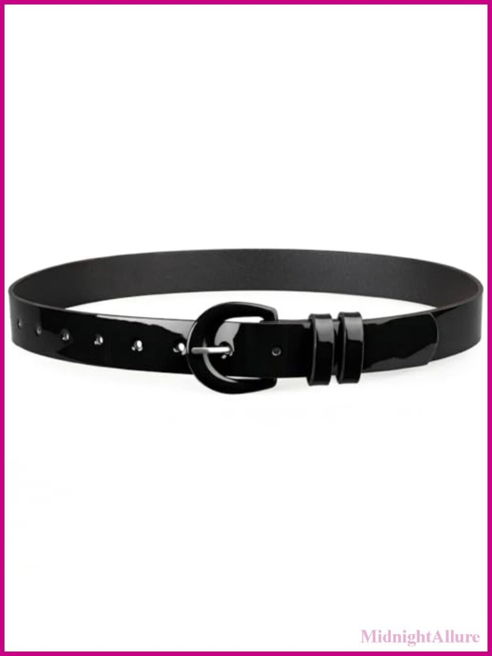 Women's Retro Faux Patent Leather Belt Vintage 50s Dress Jeans Pants Adjustable